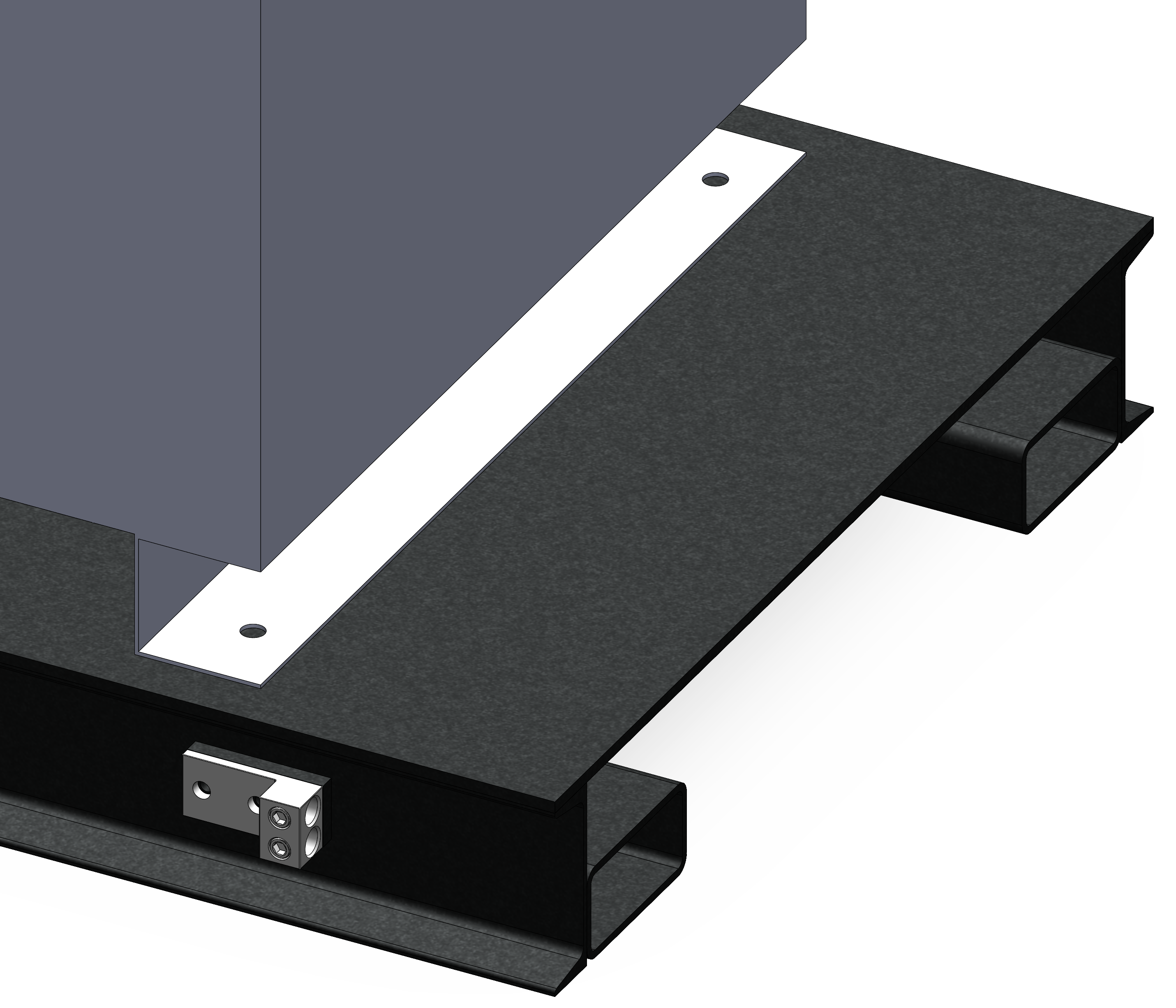 Power skid end view with optimized access layout