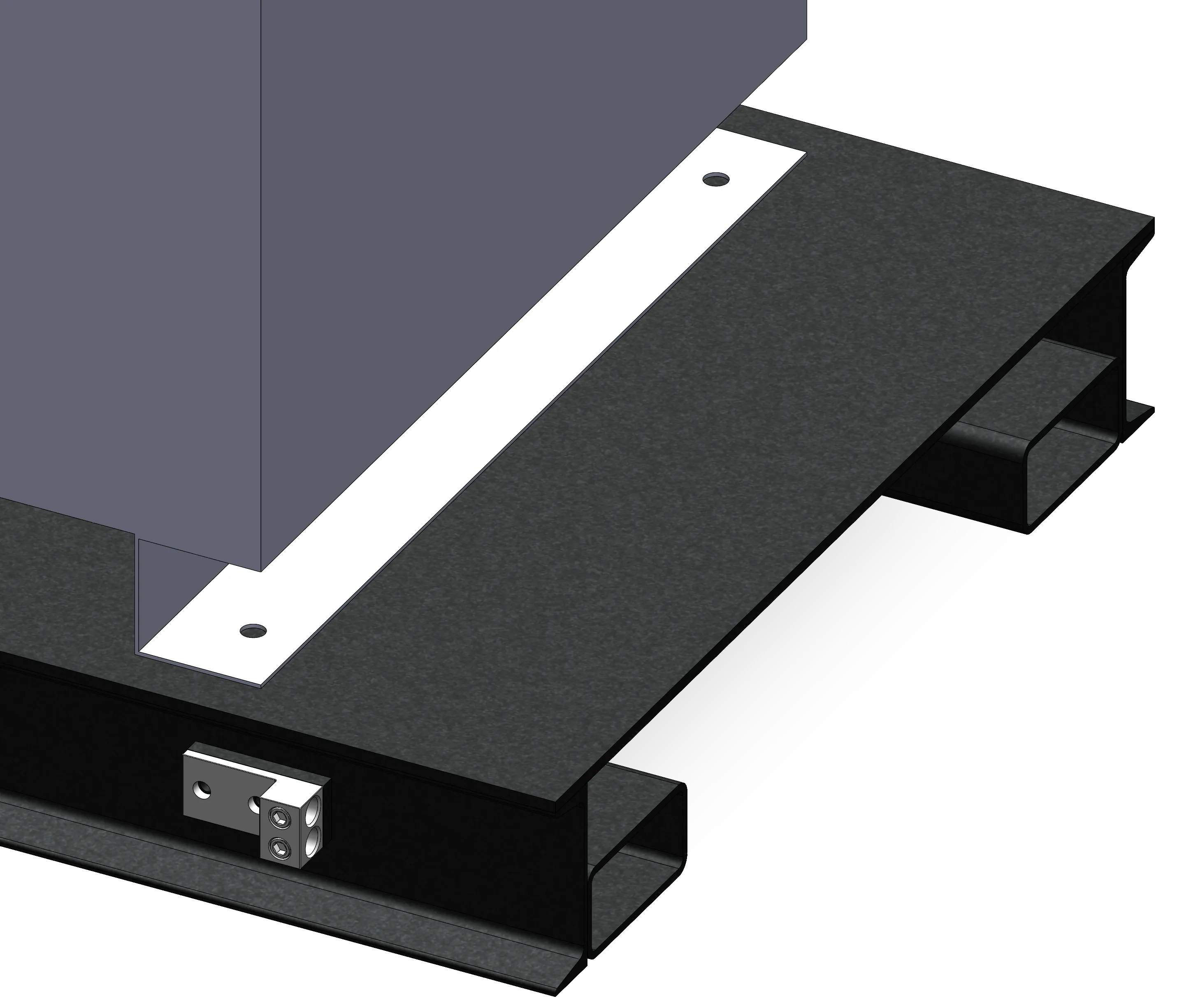 Power skid end view with optimized access layout