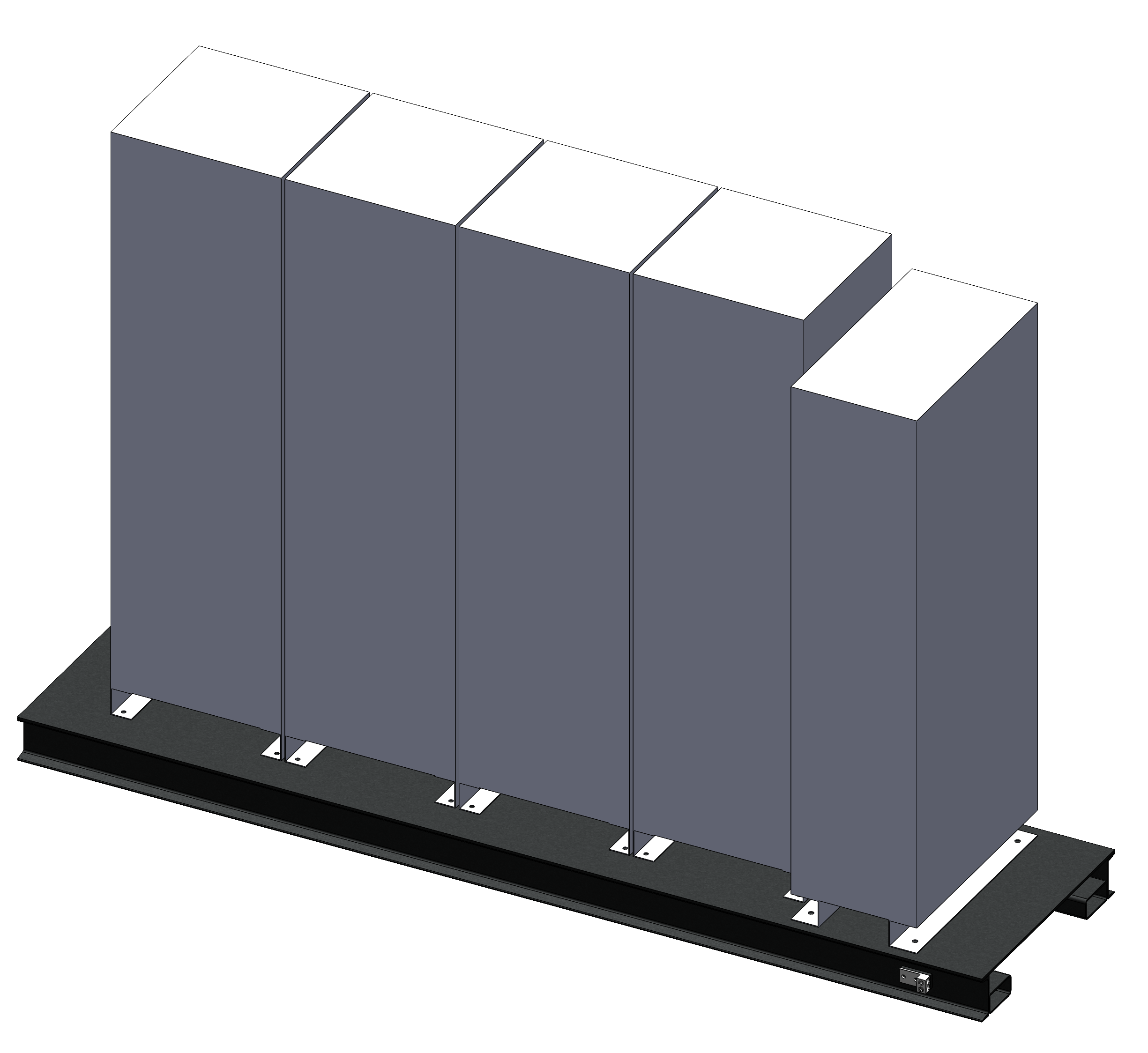 Electrical equipment mounting skid with cable routing
